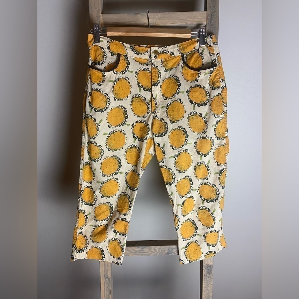 VINTAGE Anna sui sunflower cotton crops